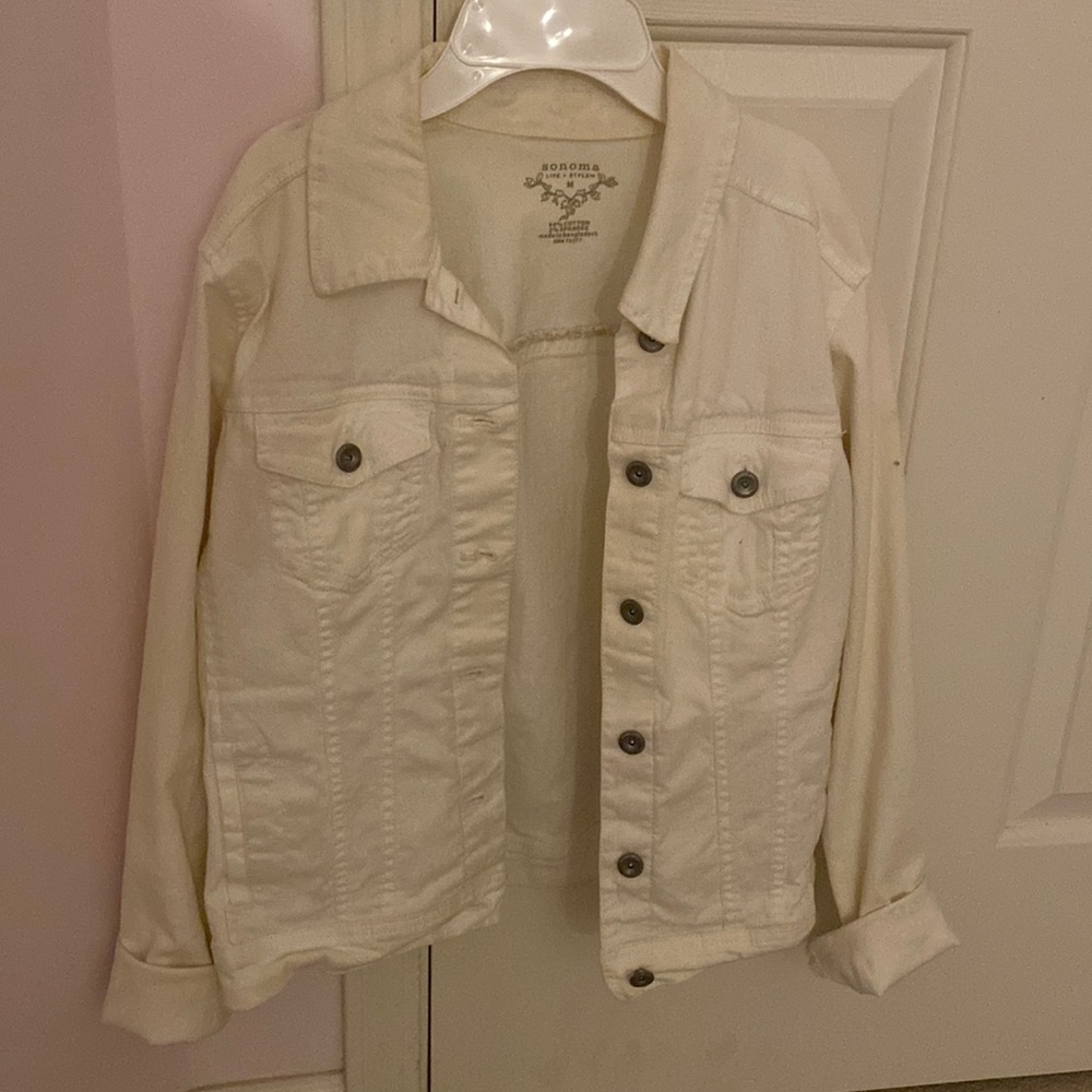 white jean jacket